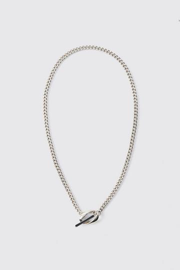 Chain Necklace With Round Pendant silver