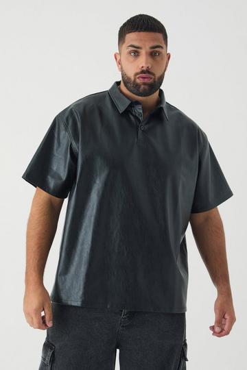 Black Plus Oversized Rugby Polo Shirt