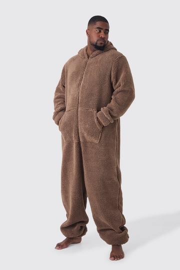 Plus Nepwollen Onesie In Bruin brown