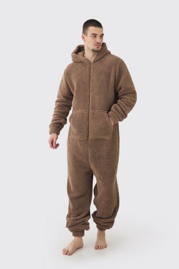 Tall Nepwollen Bruine Onesie brown