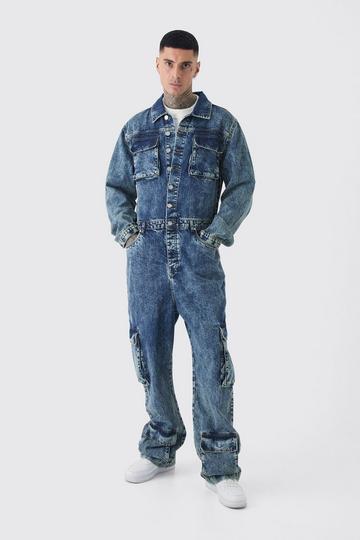 Tall Oversized Denim Overall vintage blue