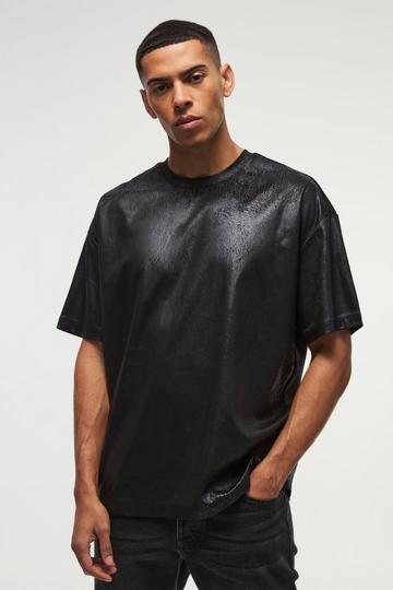 Oversized Texture Shine T-shirt black