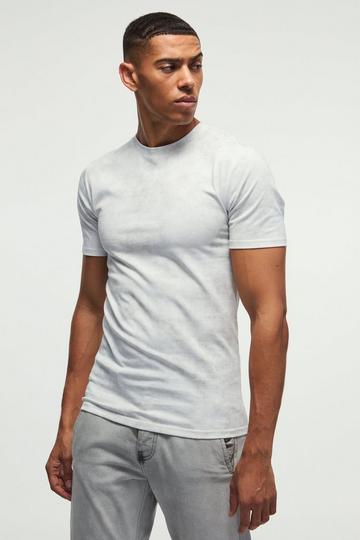 Muscle Wash Texture T-shirt white