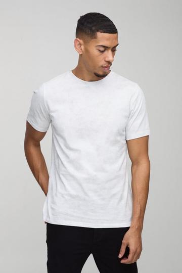 White Slim Wash Texture T-shirt