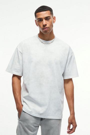 White Oversized Wash Texture T-shirt