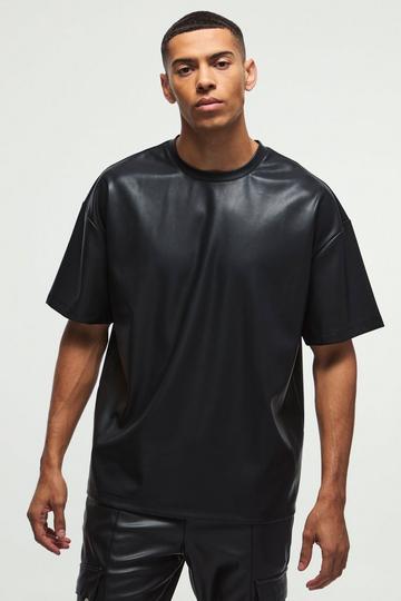 Oversized Pu T-shirt black