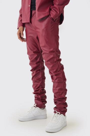 Pantalon slim froncé cherry