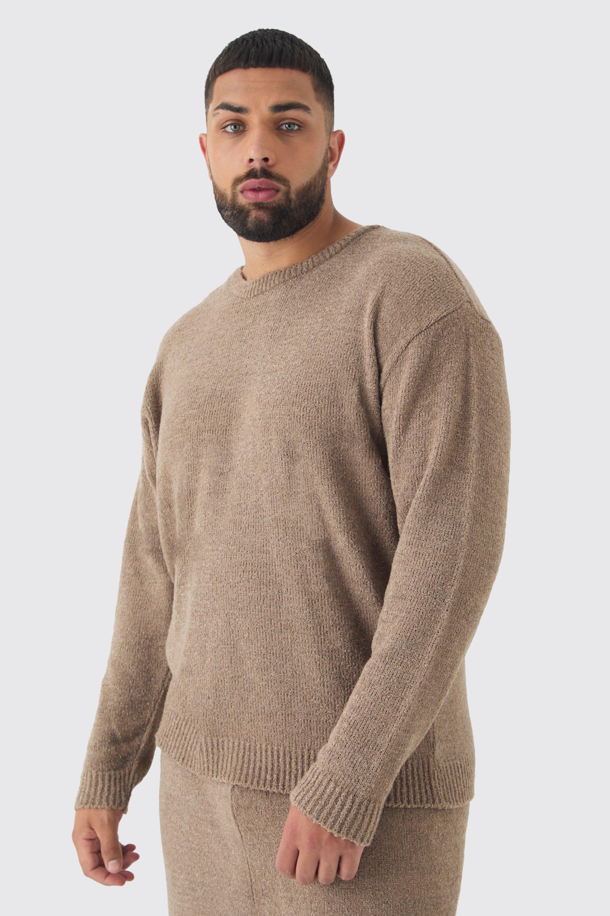 Plus Boucle Knit Oversized Sweat & Pants Set | boohoo USA