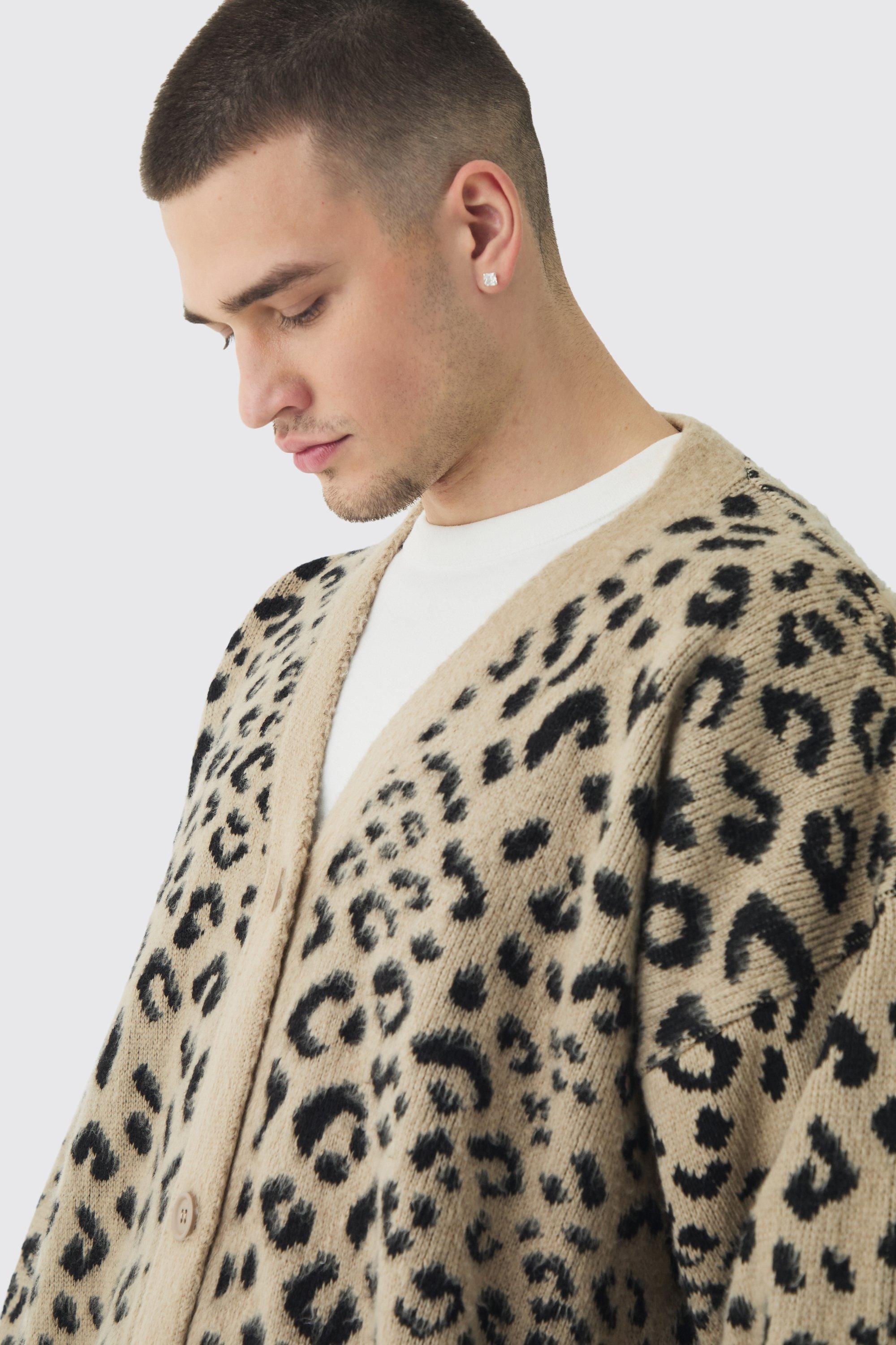 Long animal print cardigan hotsell