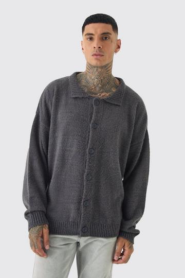 Tall Brushed Knit Overshirt charcoal