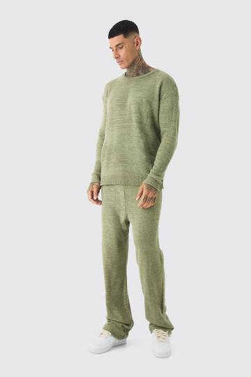 Tall Boucle Knit Oversized Sweat & Pants Set sage