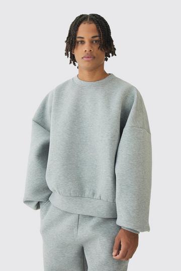 Grey Oversized Marl Scuba Sweatshirt