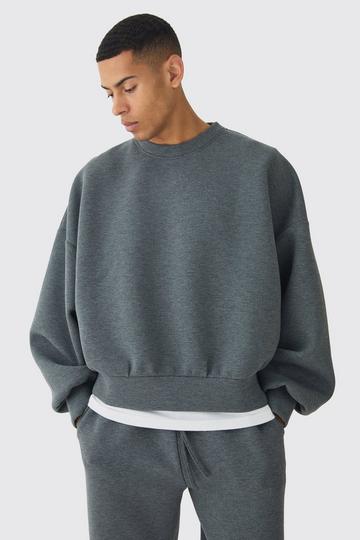 Oversized Marl Scuba Sweatshirt charcoal