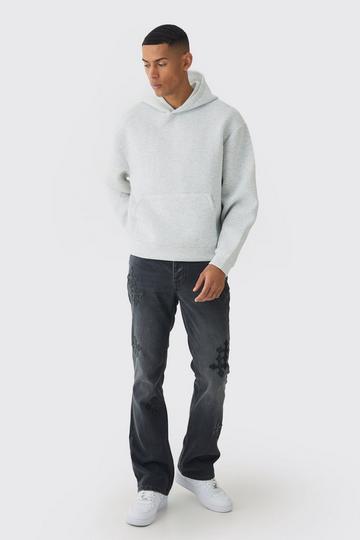 Oversized Boxy Marl Scuba Hoodie ash