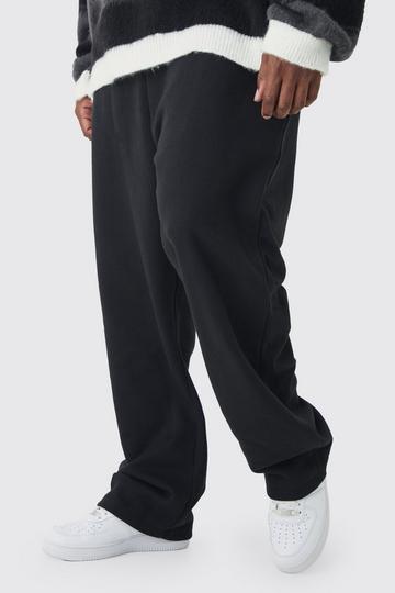 Plus Baggy Jersey Broek Met Dubbele Tailleband In Zwart black