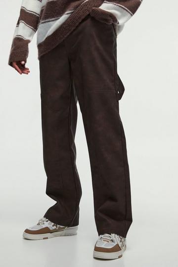 Relaxed Pu Carpenter Trousers chocolate