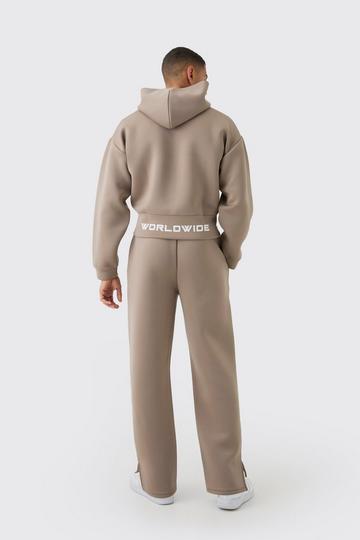 Oversized Baggy Trainingspak Met Capuchon, Brede Taille taupe