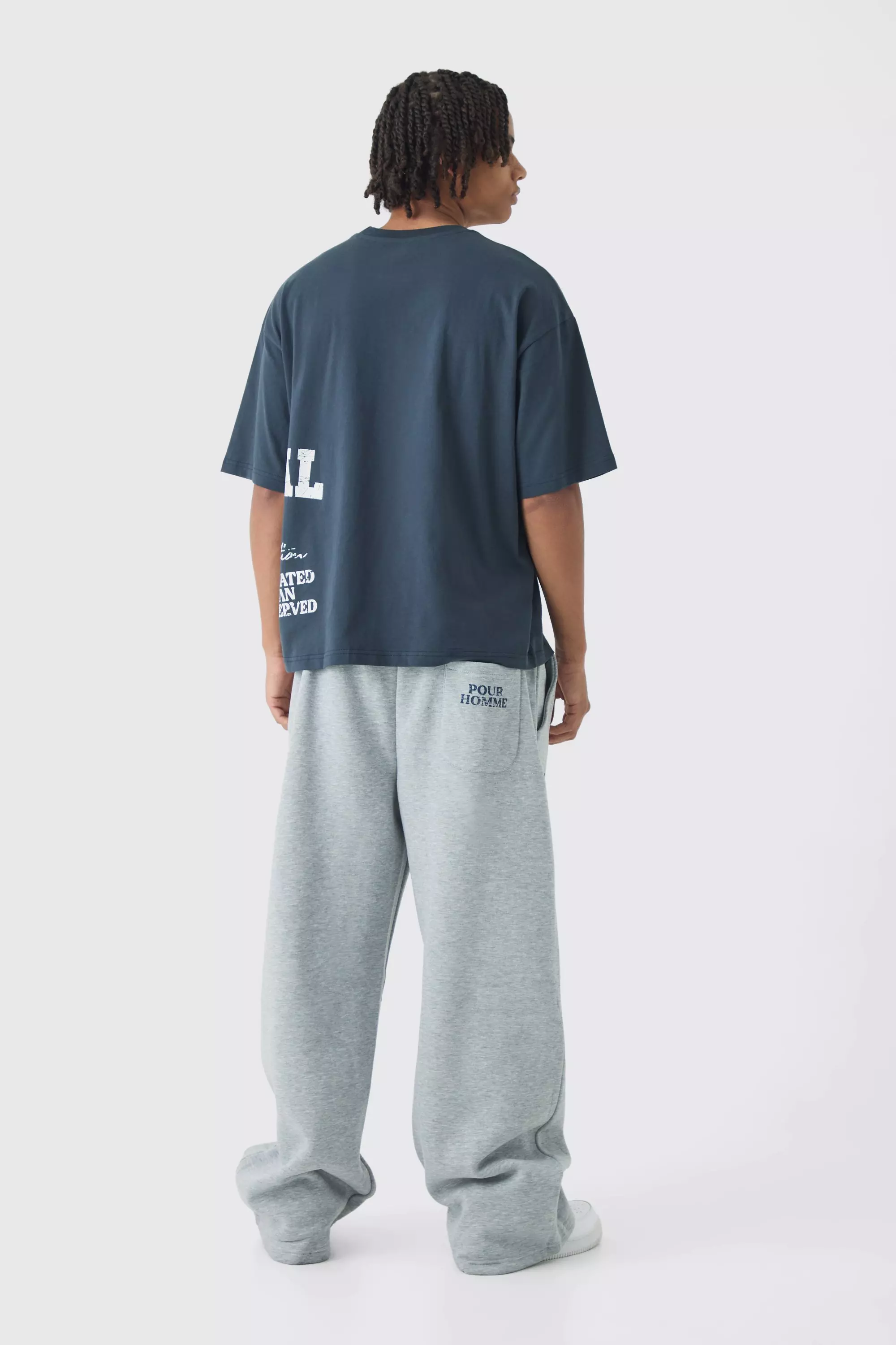 Grey marl Wide Leg Offcl Print Jogger alternative image