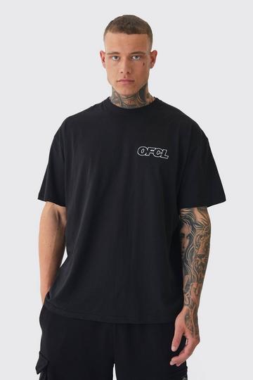 Tall Oversized Ofcl Embroidered T-shirt In Black black