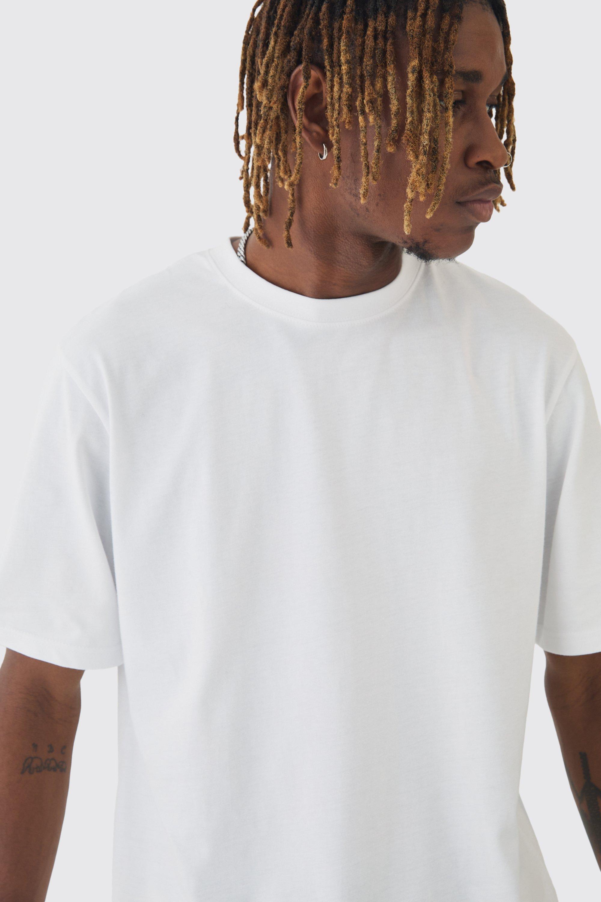 boohooMAN Men s Tall 2 Pack Basic T Shirt White