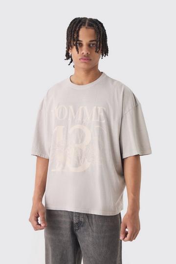 Oversized Boxy Homme 13 T-shirt taupe