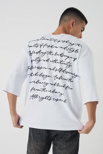 Oversized Interlock Geborduurd T-Shirt Met Korte Mouwen En Tekst white