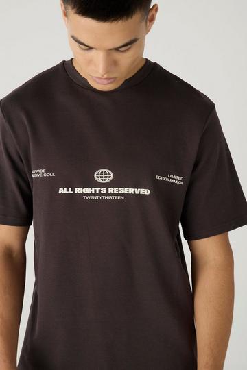 Interlock 3D Print Back Panel T-Shirt chocolate