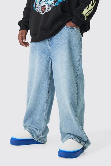 Plus Relaxed Rigid Jeans light blue