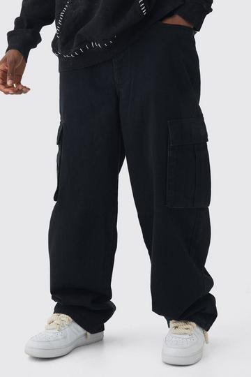 Tall Relaxed Rigid Cargo Jeans true black