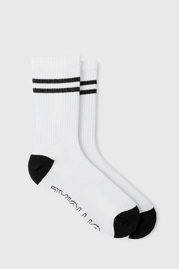 Official Sole Graphic Stripe Socks white