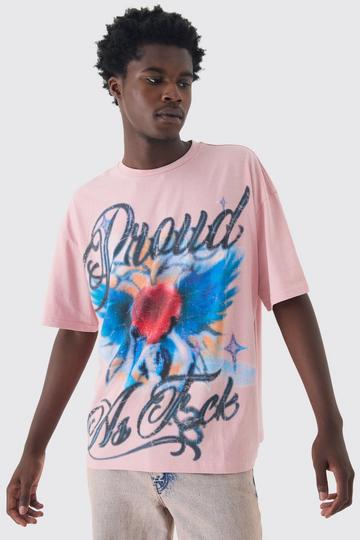 Oversized Proud AF Pride T-Shirt pink