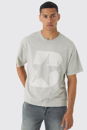 Oversized Boxy Heavyweight B Star Graphic T-Shirt stone