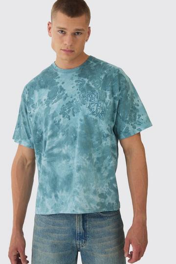 Oversized Zwaar Boxy BH T-Shirt Met Print teal