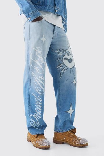 Relaxed Rigid Pride Printed Jeans light blue