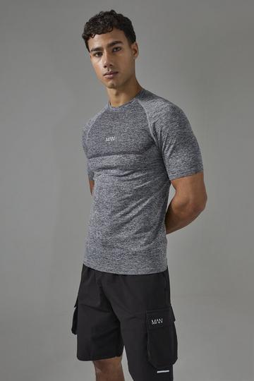 Man Active Muscle Fit Seamless Marl T-shirt charcoal