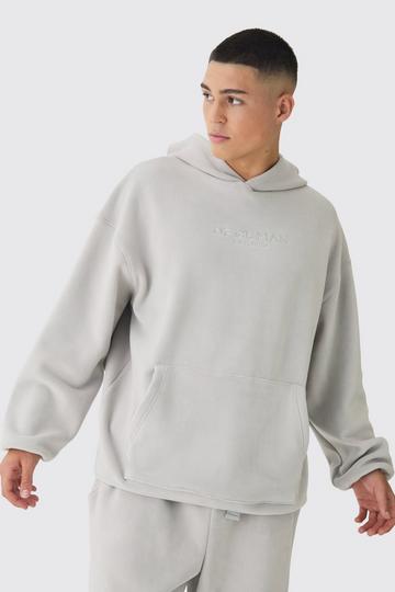 Oversized Dropped shoulder Polar fleece Hoodie taupe