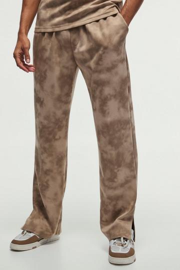 Chocolate Brown Suede Super Heavy Textured Jogger