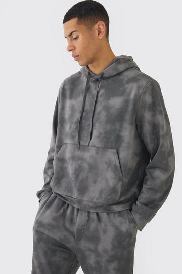 Suede Super Heavy Textured Hoodie charcoal