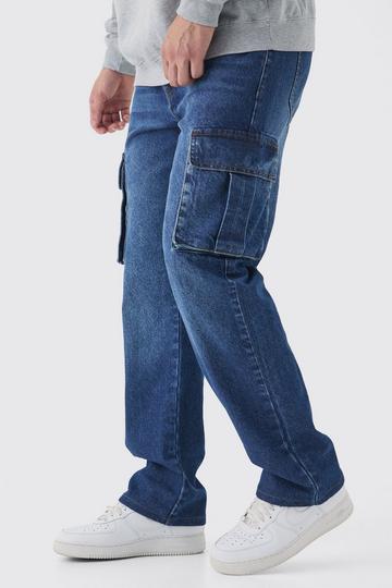 Tall Straight Rigid Cargo Jeans mid blue