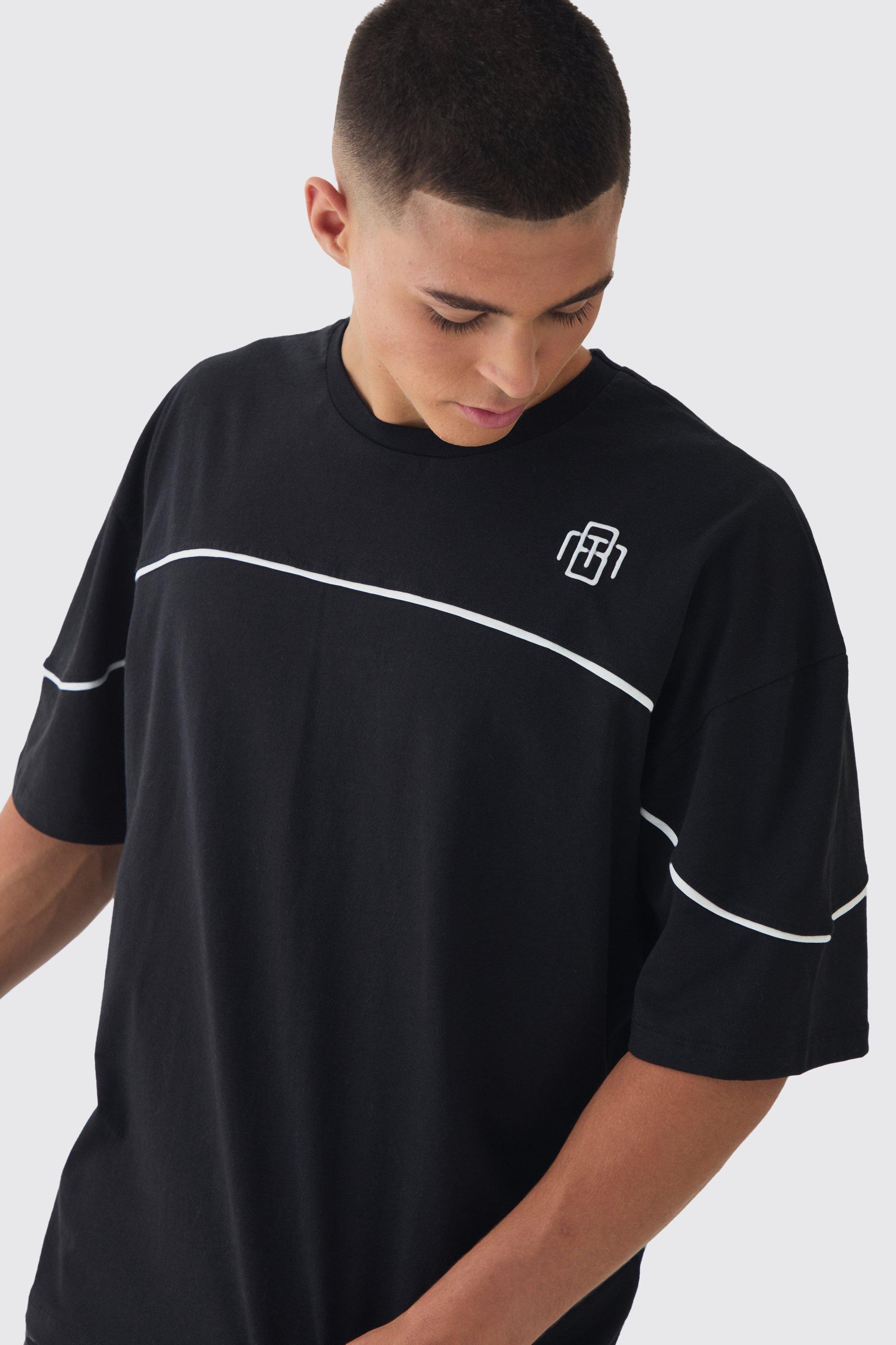 Embroidery Cotton Wide T-shirt (black) | OVY