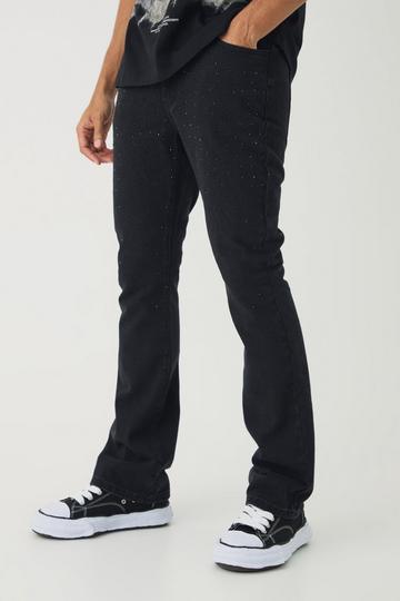 Jean slim flare strassé true black