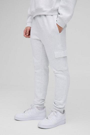 Grey 330GSM Skinny Basic Cargo Jogger