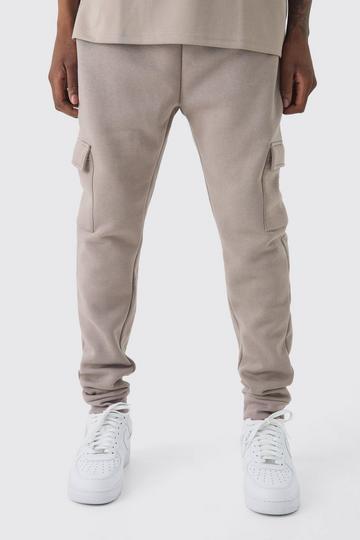 330GSM Skinny Basic Cargo Jogger taupe