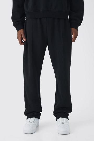 330GSM Straight Leg Basic Jogger With Pintuck black