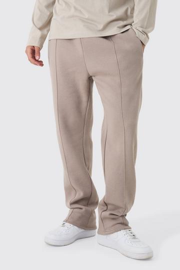 330GSM Straight Leg Basic Jogger With Pintuck taupe