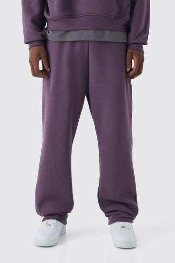 Purple 330GSM Relaxed Fit Basic Jogger