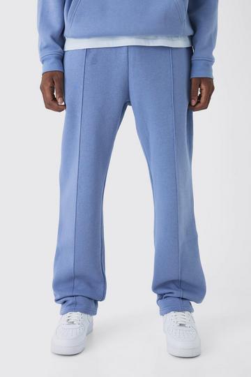 Blue 330GSM Relaxed Basic Jogger With Pintuck