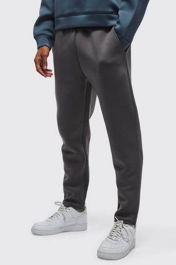 Slim Tapered Bonded Scuba Pintuck Jogger charcoal