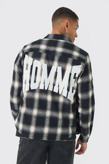 Regular Fit Homme Print Check Shirt black