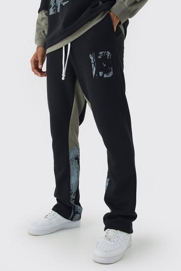 Slim Fit Camo Gusset Joggers black